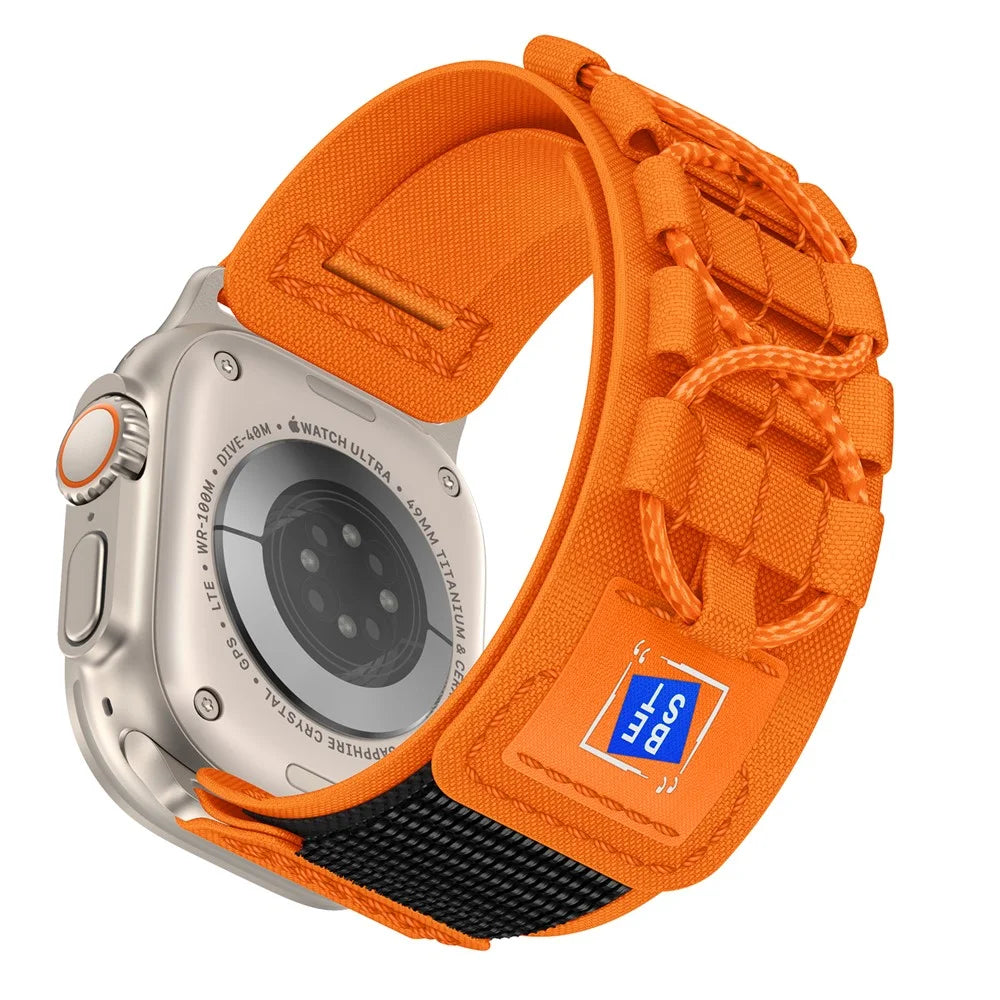 For Apple Watch Ultra 3 2 1 49mm / Series 11 10 46mm / 9 8 7 45mm / SE3 SE2 SE 6 5 4 44mm / 3 2 1 42mm Sport Nylon Braided Watch Band - Orange - 3