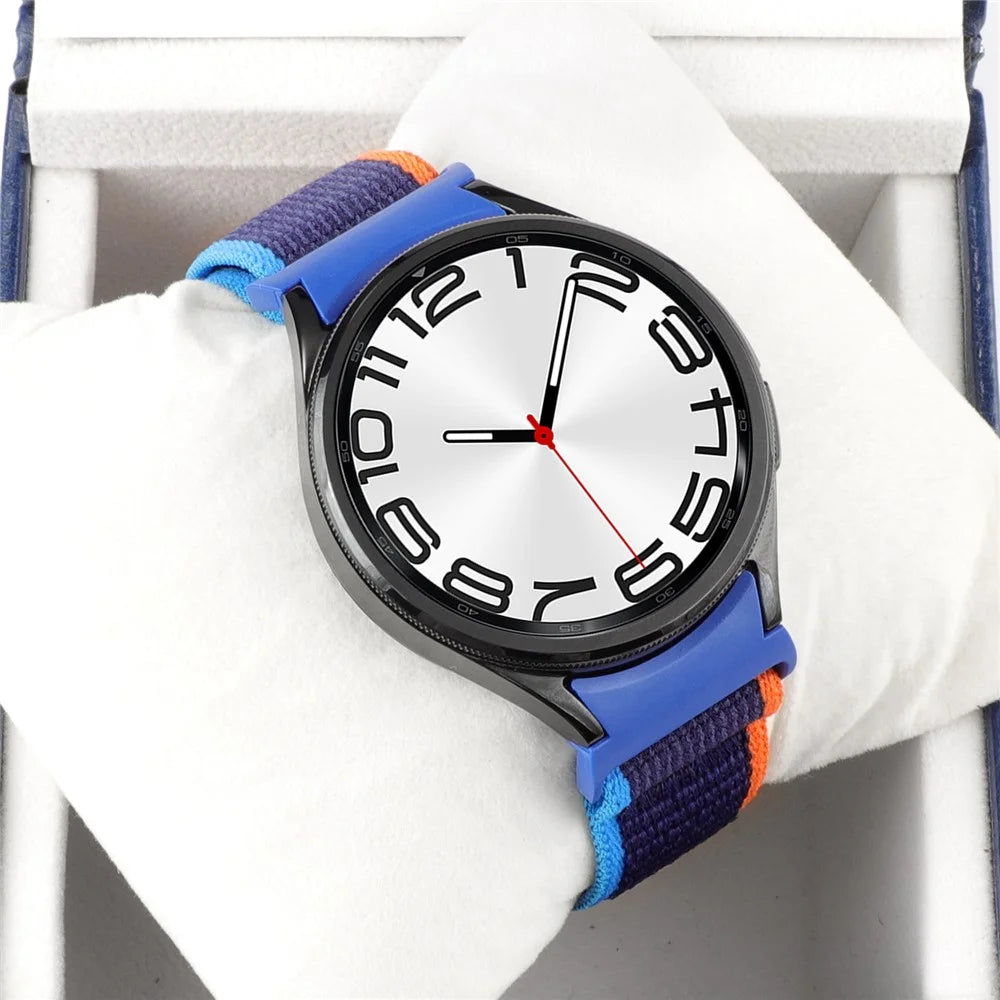 For Samsung Galaxy Watch FE 40mm / Watch6 / Watch 5 / Watch4 Trail Loop Strap Nylon Fabric Sport Watch Band - Navy Blue - 3