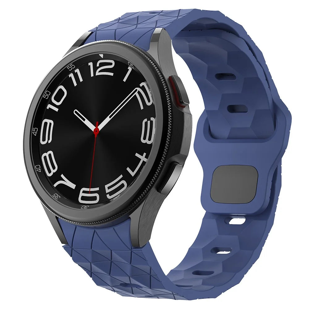 For Samsung Galaxy Watch7 / Watch6 / Watch 5 / Watch FE 40mm / Watch4 Football Pattern Strap Silicone Watch Band - Midnight Blue - 4