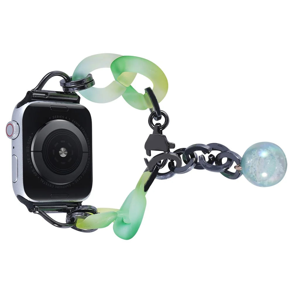 For Apple Watch Ultra 3 2 1 49mm / Series 11 10 46mm / 9 8 7 45mm / SE3 SE2 SE 6 5 4 44mm / 3 2 1 42mm Resin Watch Band Bracelet - Green - 1
