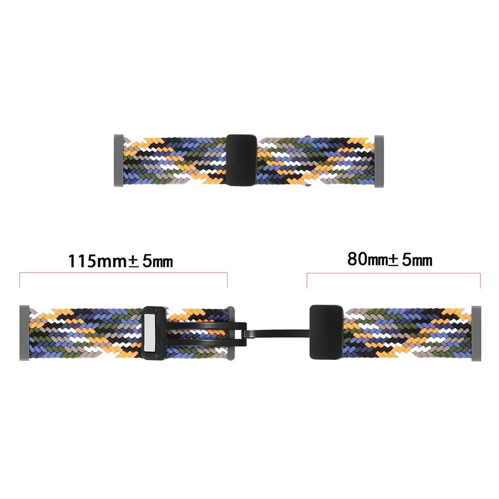 For Xiaomi Smart Band 10 Pro / 9 Pro / 8 Pro / Redmi Watch 6 / 5 / 4 Nylon Braided Band Magnetic Buckle Watch Strap - Pink - 5