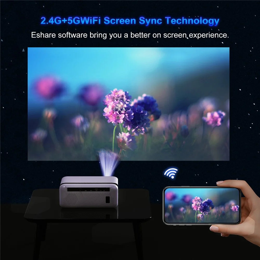E520 1080P FHD Projector Android 9.0 BT5.0 1G+8G 1,4000 Lumen Home Theater Projector Support 4K - US Plug - 3