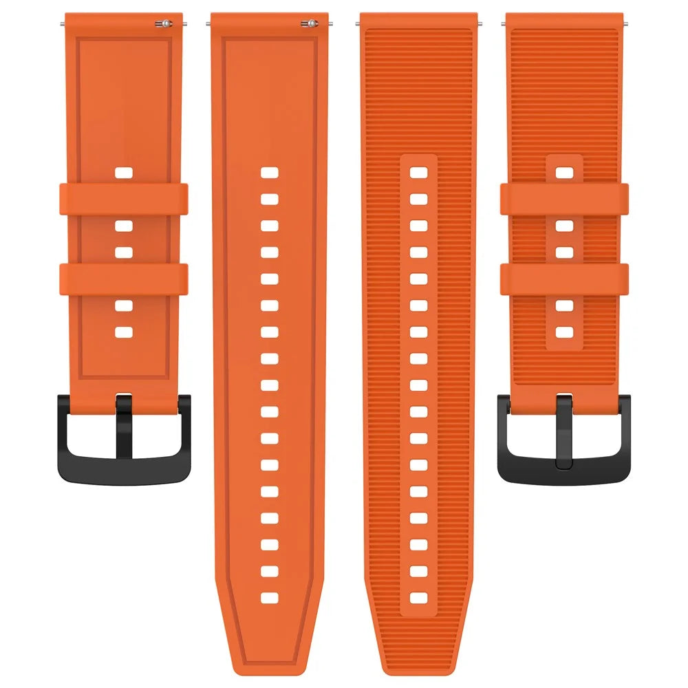 For Huawei Watch GT 4 / Garmin Venu 2 Watch Band 22mm Soft Silicone Wrist Strap - Orange - 4