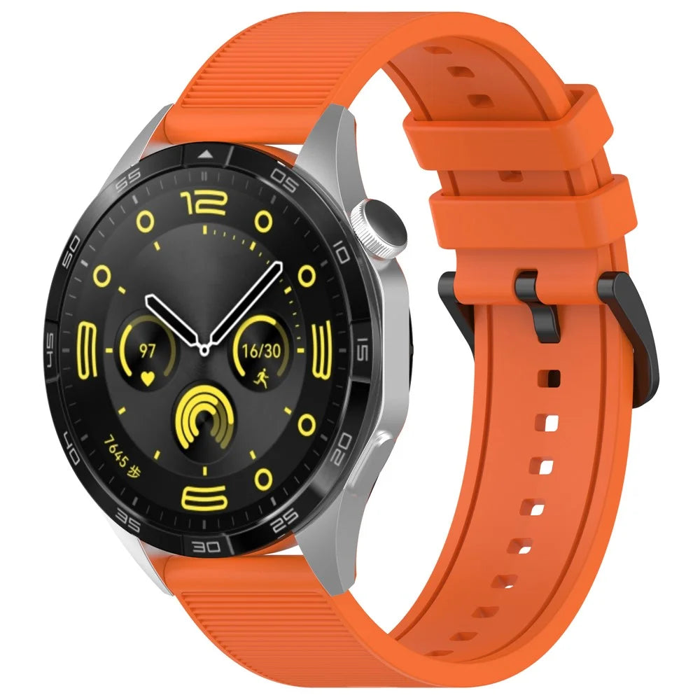 For Huawei Watch GT 4 / Garmin Venu 2 Watch Band 22mm Soft Silicone Wrist Strap - Orange - 5