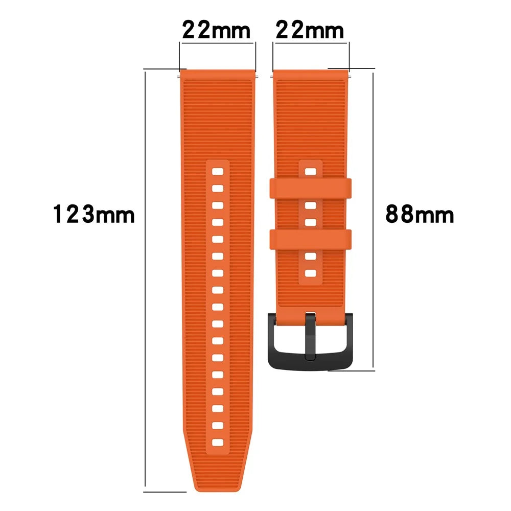 For Huawei Watch GT 4 / Garmin Venu 2 Watch Band 22mm Soft Silicone Wrist Strap - Orange - 6