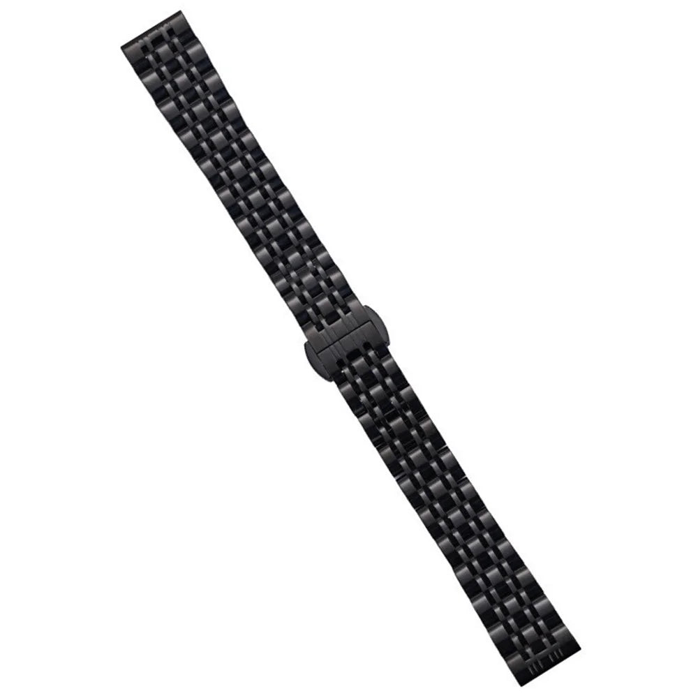 For Garmin Lily 2 Watch Band 7-Beads 14mm Stainless Steel Replacement Strap - Black - 2