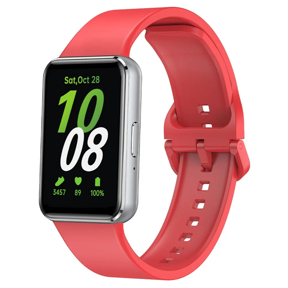 For Samsung Galaxy Fit3 Watch Band Soft Silicone Strap Replacement - Red - 2
