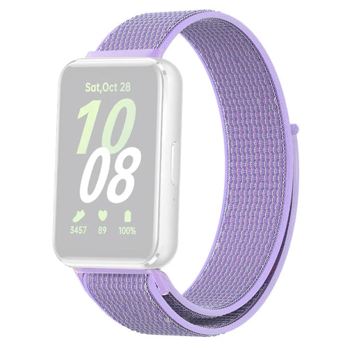 For Samsung Galaxy Fit3 Replacement Strap Braided Nylon Smart Watch Band - Purple - 1