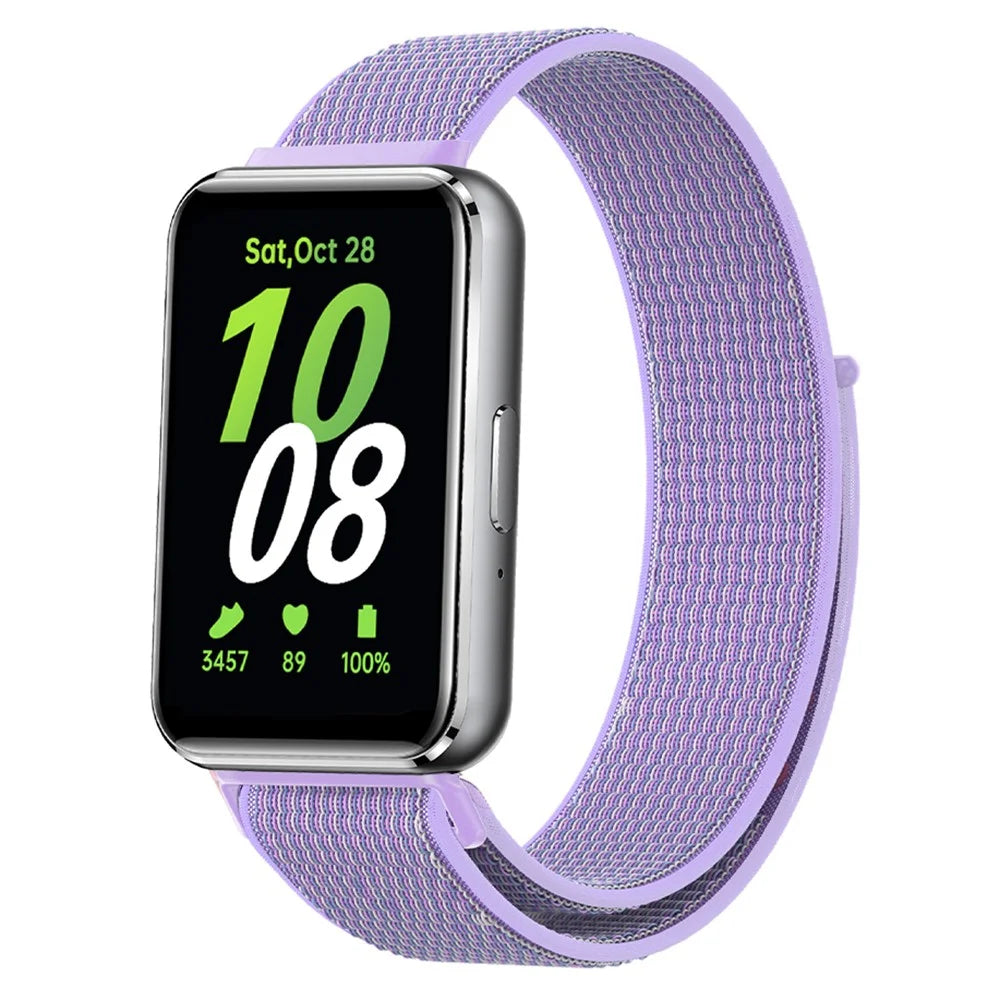 For Samsung Galaxy Fit3 Replacement Strap Braided Nylon Smart Watch Band - Purple - 2