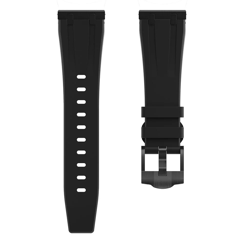 For Samsung Galaxy Watch3 45mm / Gear S3 Classic / Huawei Watch GT 4 46mm Silicone Watch Band 22mm Wrist Strap - Black - 1