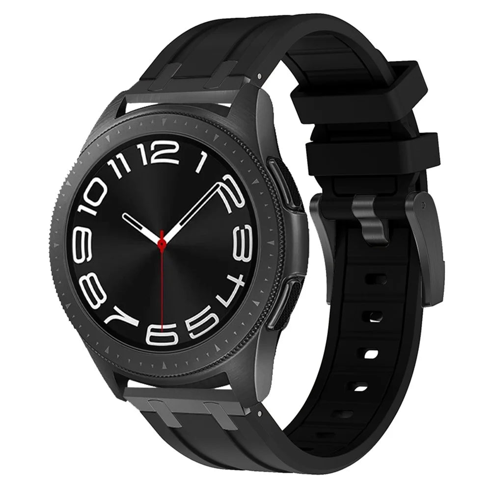 For Samsung Galaxy Watch3 45mm / Gear S3 Classic / Huawei Watch GT 4 46mm Silicone Watch Band 22mm Wrist Strap - Black - 2