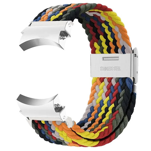 For Samsung Galaxy Watch FE 40mm / Watch4 / Watch 5 / Watch6 Classic Series Watch Band Nylon Braided Watch Strap - Rainbow - 1
