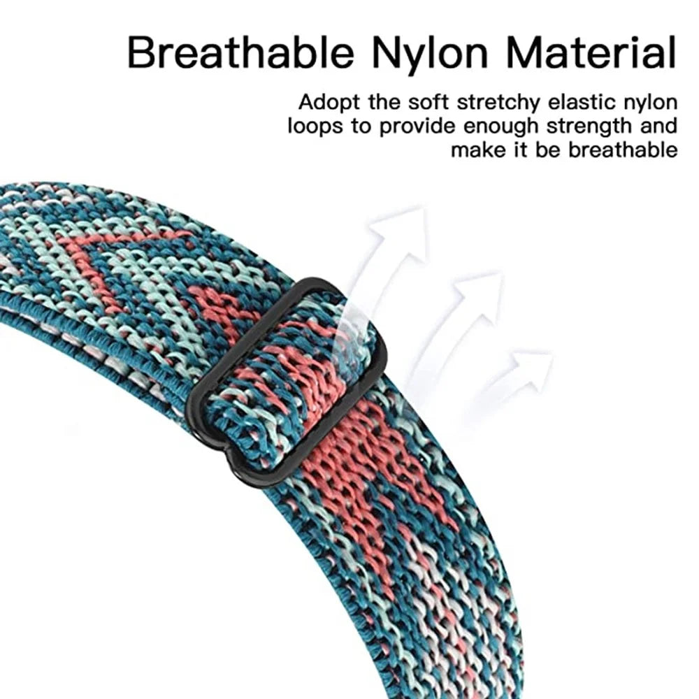 For Samsung Galaxy Fit3 Watch Strap Elastic Nylon Adjustable Smart Watch Band - Rainbow - 3