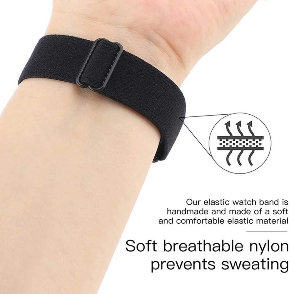 For Samsung Galaxy Fit3 Watch Strap Elastic Nylon Adjustable Smart Watch Band - Rainbow - 4