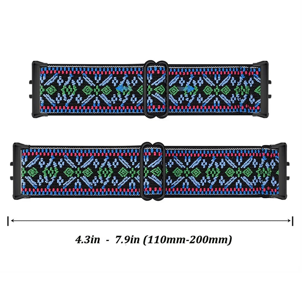 For Samsung Galaxy Fit3 Watch Strap Elastic Nylon Adjustable Smart Watch Band - Rainbow - 6