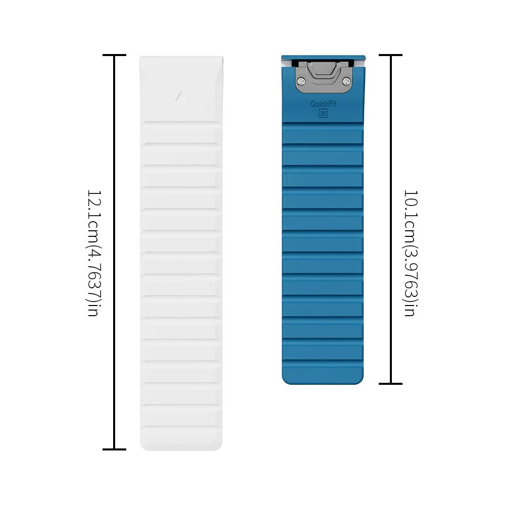 For Garmin Fenix 5 / 5X / 6X / 7X Watch Strap 22mm Dual Color Silicone Smart Watch Band - White / Blue - 7