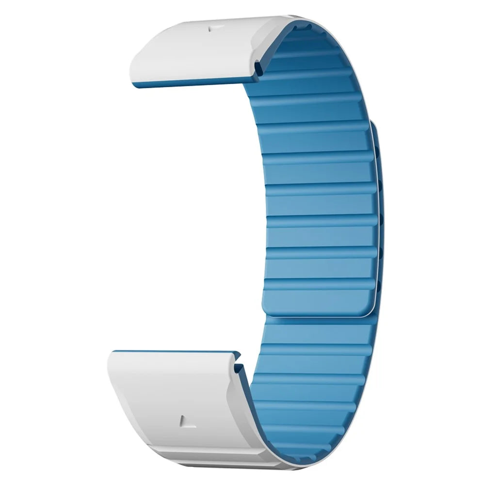 For Garmin Fenix 5 / 5X / 6X / 7X Replacement Strap 26mm Dual Color Silicone Smart Watchband - White / Blue - 2