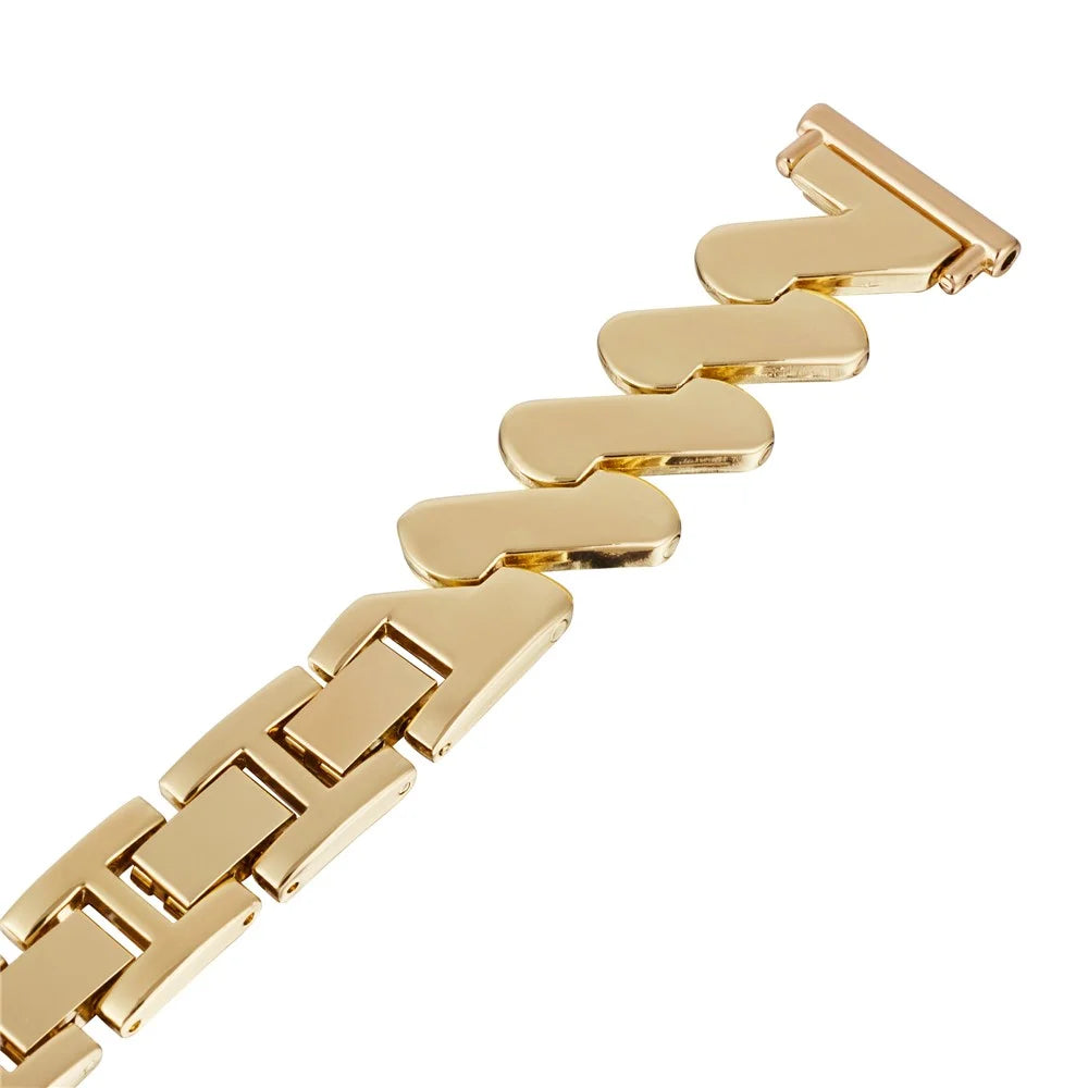 For Samsung Galaxy Watch3 45mm / Garmin Venu 3 Wristband 22mm Watch Strap Zinc Alloy - Gold - 7