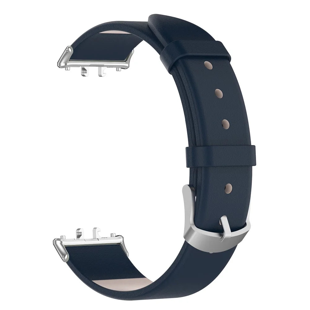 For Samsung Galaxy Fit3 SM-R390 Replacement Wrist Band Adjustable Leather Watch Strap - Dark Blue - 1
