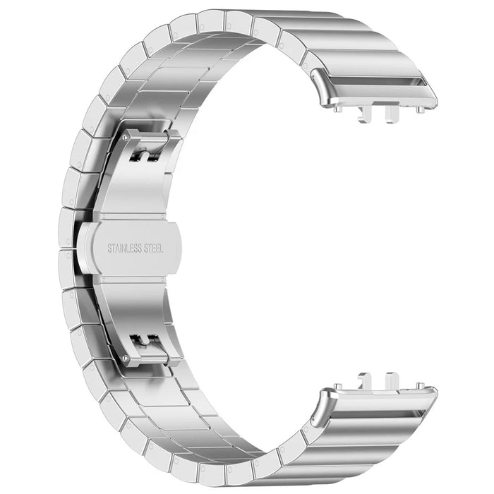 For Samsung Galaxy Fit3 SM-R390 Stainless Steel Strap Butterfly Buckle Replacement Band - Silver - 2