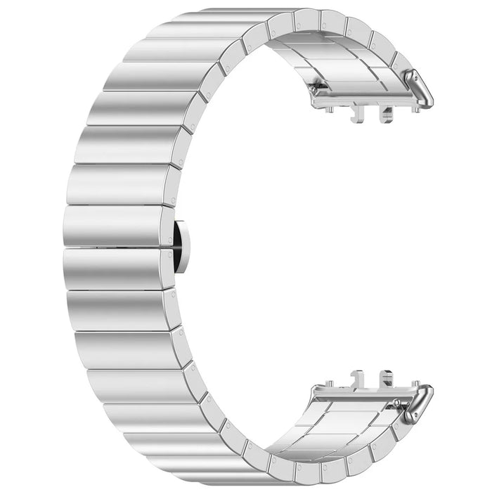 For Samsung Galaxy Fit3 SM-R390 Stainless Steel Strap Butterfly Buckle Replacement Band - Silver - 3