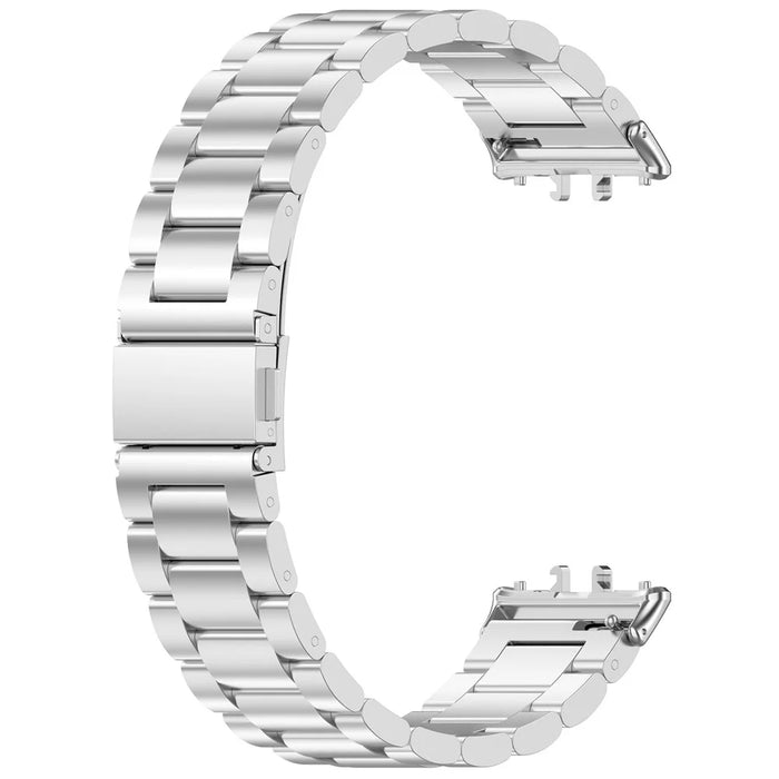 For Samsung Galaxy Fit3 SM-R390 Replacement Strap Classic 3-Bead Stainless Steel Watch Band - Silver - 2