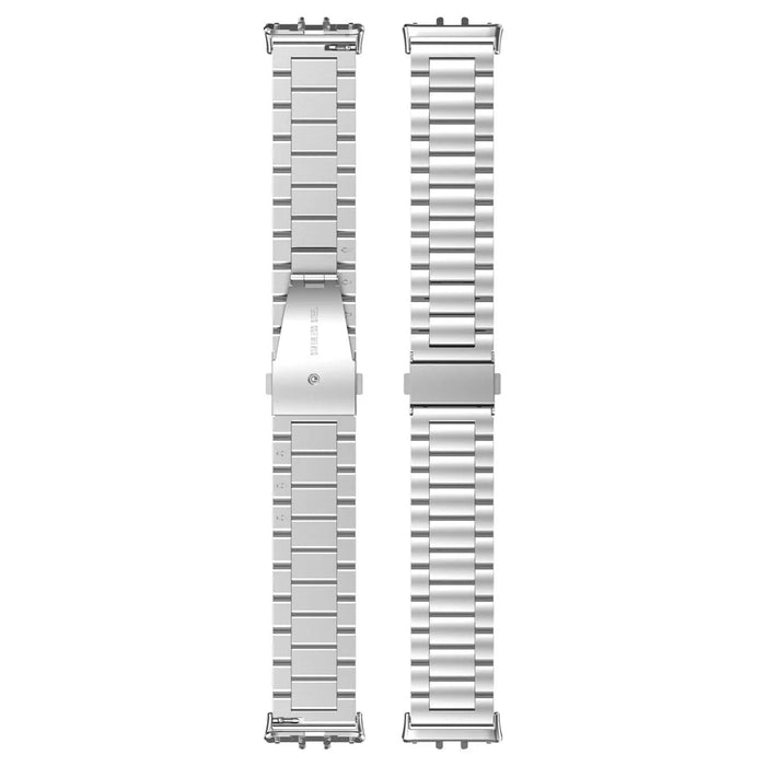 For Samsung Galaxy Fit3 SM-R390 Replacement Strap Classic 3-Bead Stainless Steel Watch Band - Silver - 5