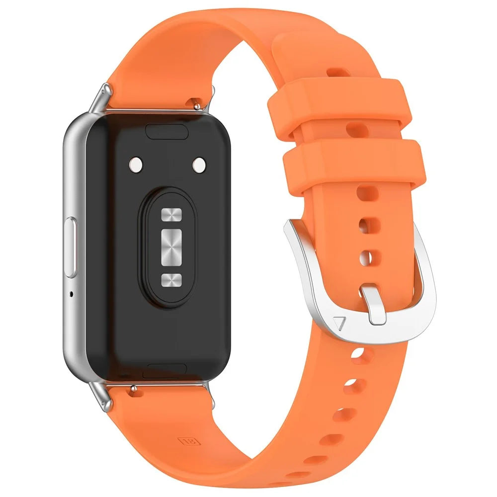 For Samsung Galaxy Fit3 Watch Band Soft Silicone Strap Replacement - Orange - 1