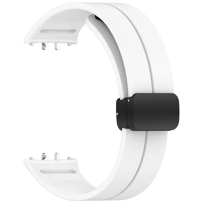 For Samsung Galaxy Fit3 Silicone Watch Band Folding Buckle Sport Replacement Straps - White - 2