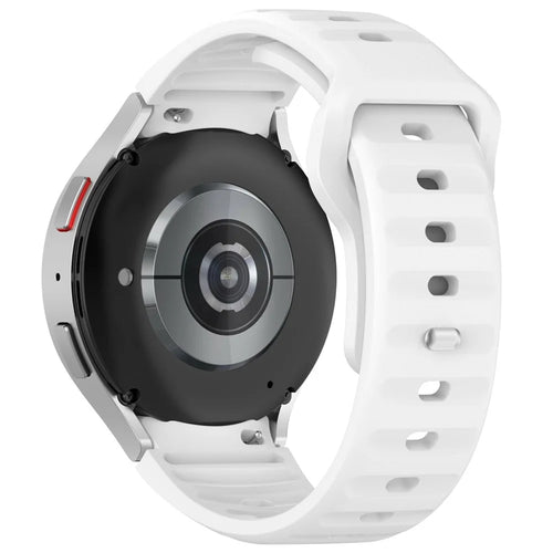 For Samsung Galaxy Watch FE 40mm / Watch4 / Watch 5 / Watch 5 Pro / Watch6 Silicone Sport Bands Replacement Wristband - White - 1