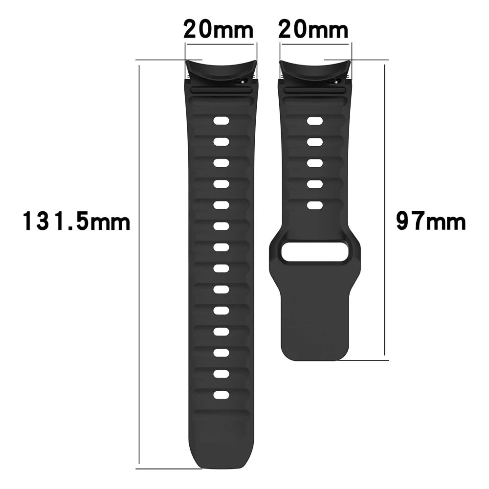 For Samsung Galaxy Watch FE 40mm / Watch4 / Watch 5 / Watch 5 Pro / Watch6 Silicone Sport Bands Replacement Wristband - White - 6