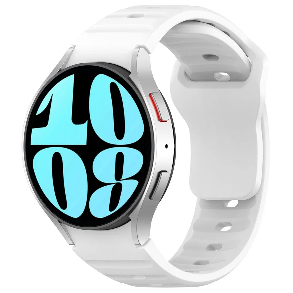 For Samsung Galaxy Watch FE 40mm / Watch4 / Watch 5 / Watch 5 Pro / Watch6 Silicone Sport Bands Replacement Wristband - White - 2