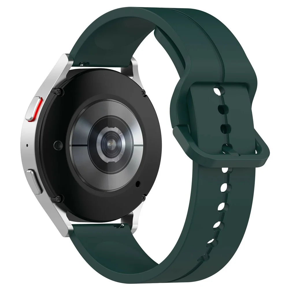 For Samsung Galaxy Watch6 Classic 43mm / 47mm Silicone Watch Strap 20mm Adjustable Wrist Band - Midnight Green - 1