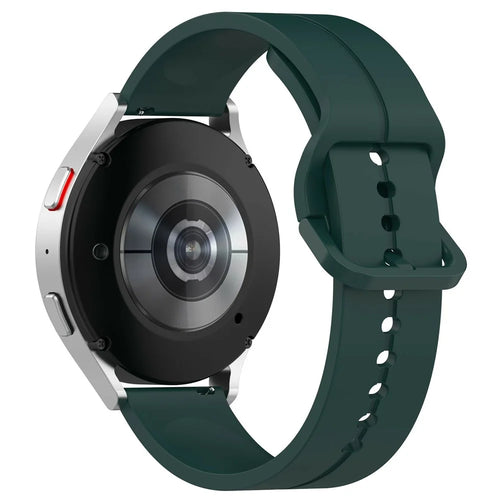 For Samsung Galaxy Watch6 Classic 43mm / 47mm Silicone Watch Strap 20mm Adjustable Wrist Band - Midnight Green - 1