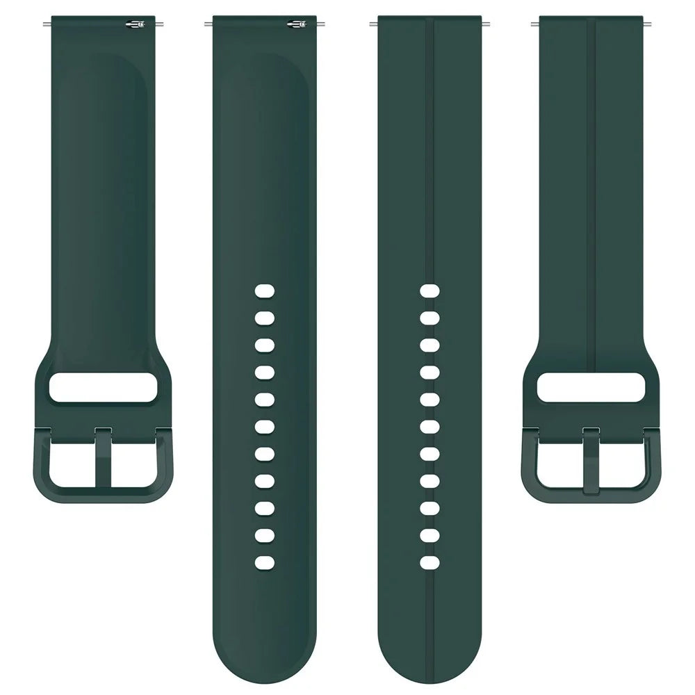 For Samsung Galaxy Watch6 Classic 43mm / 47mm Silicone Watch Strap 20mm Adjustable Wrist Band - Midnight Green - 4