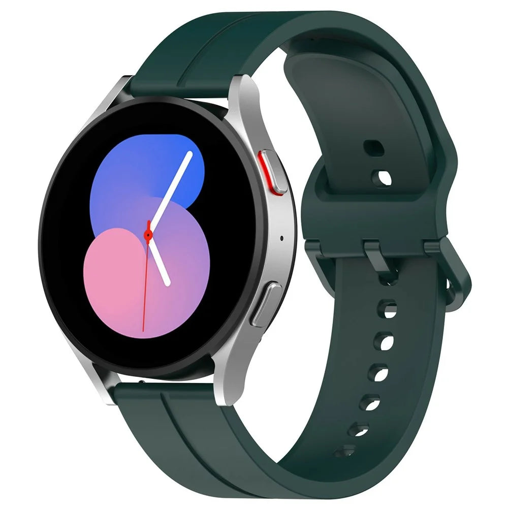 For Samsung Galaxy Watch6 Classic 43mm / 47mm Silicone Watch Strap 20mm Adjustable Wrist Band - Midnight Green - 5