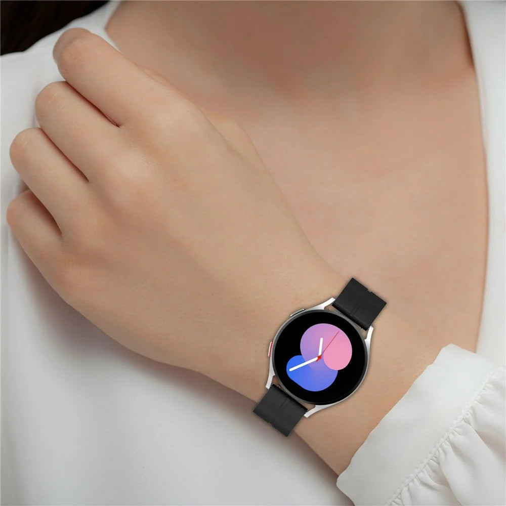 For Samsung Galaxy Watch6 Classic 43mm / 47mm Silicone Watch Strap 20mm Adjustable Wrist Band - Midnight Green - 6