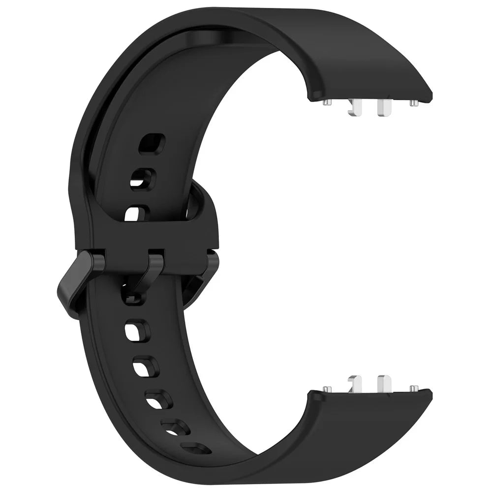 For Samsung Galaxy Fit3 (SM-R390) Watch Bracelet Soft Silicone Strap with Flat Buckle - Black - 3