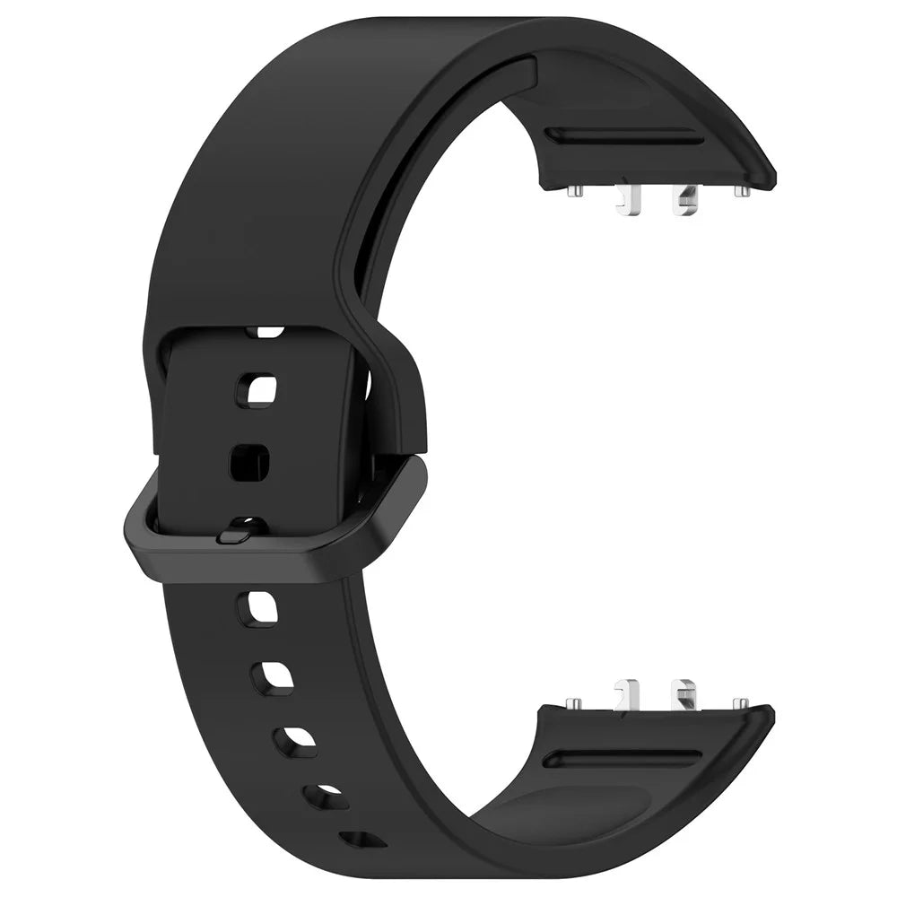 For Samsung Galaxy Fit3 (SM-R390) Watch Bracelet Soft Silicone Strap with Flat Buckle - Black - 4