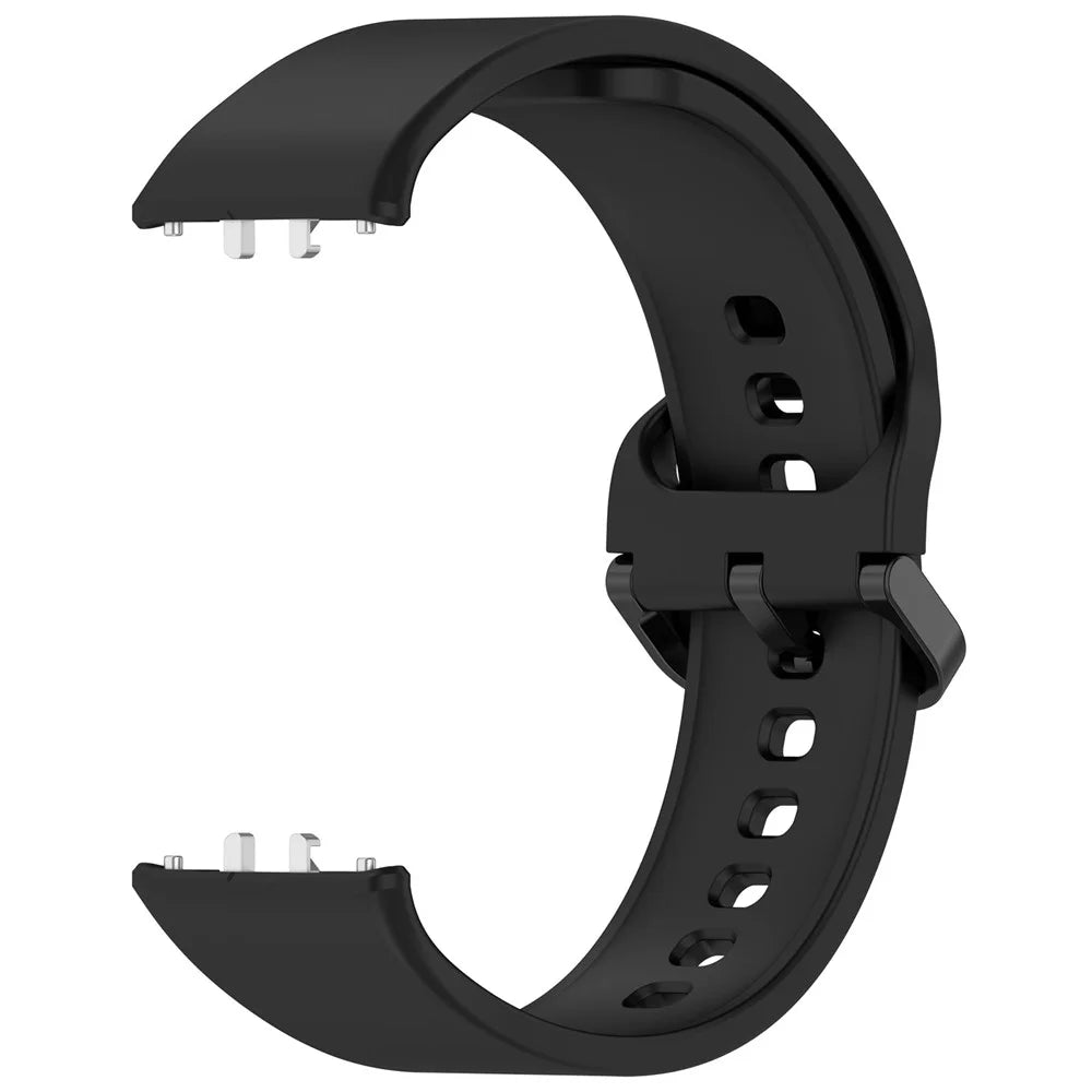 For Samsung Galaxy Fit3 (SM-R390) Watch Bracelet Soft Silicone Strap with Flat Buckle - Black - 5
