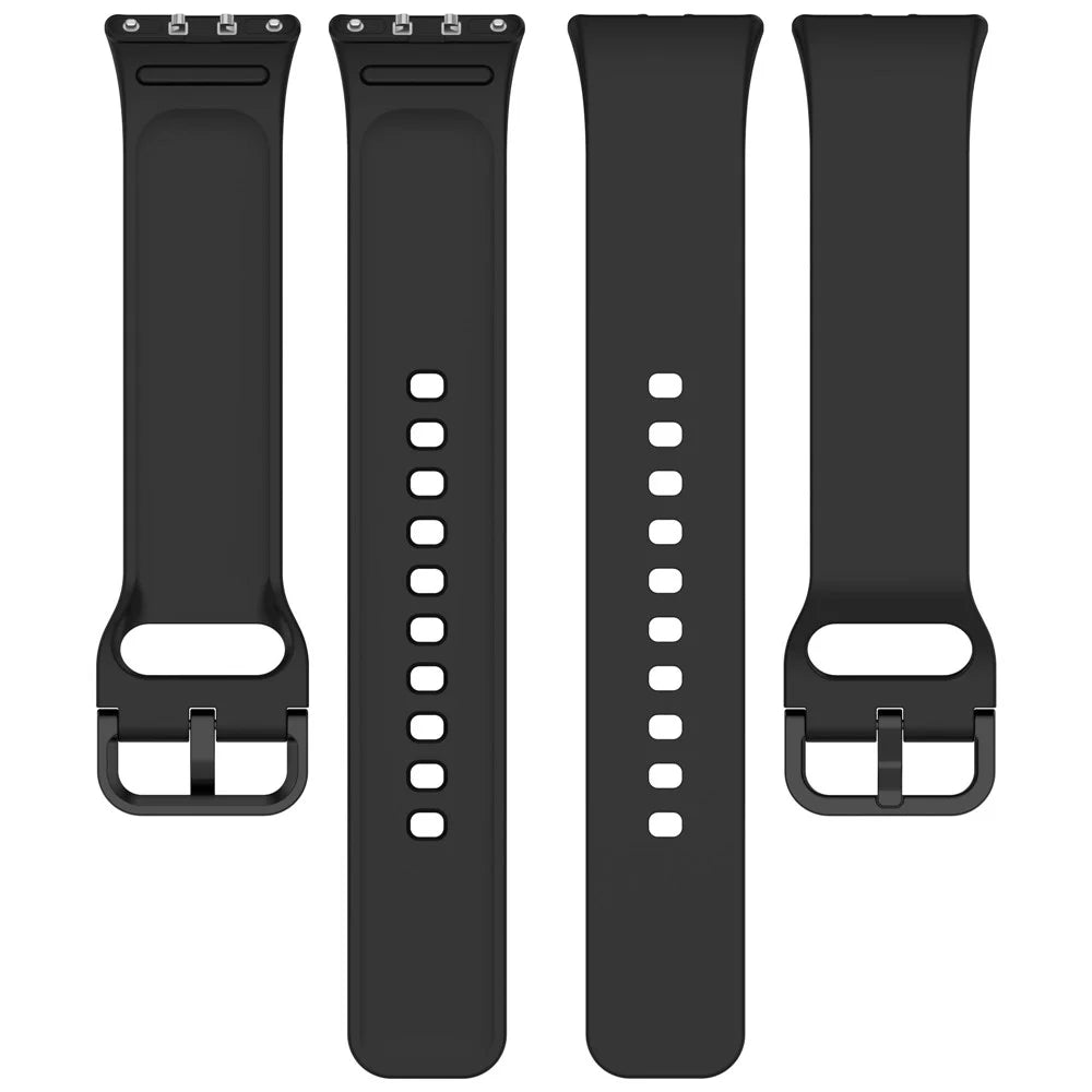 For Samsung Galaxy Fit3 (SM-R390) Watch Bracelet Soft Silicone Strap with Flat Buckle - Black - 7