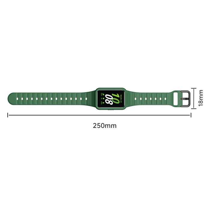 For Samsung Galaxy Fit3 Watch Bracelet Soft Silicone Integrated Strap Replacement - Green - 4