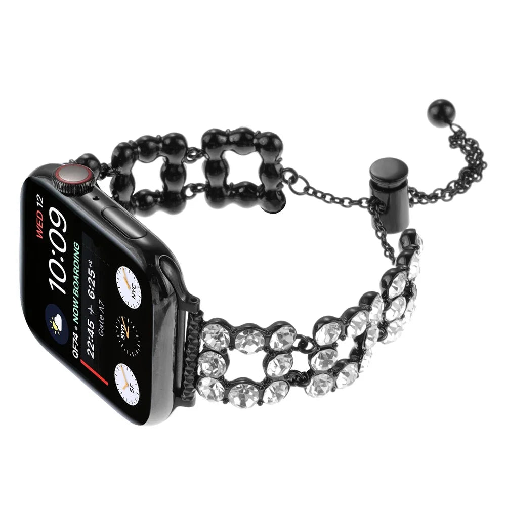 Watch Band for Apple Watch Series 11 10 42mm / 9 8 7 41mm / SE3 SE2 SE 6 5 4 40mm / 3 2 1 38mm Zinc Alloy Watch Strap - Black - 3