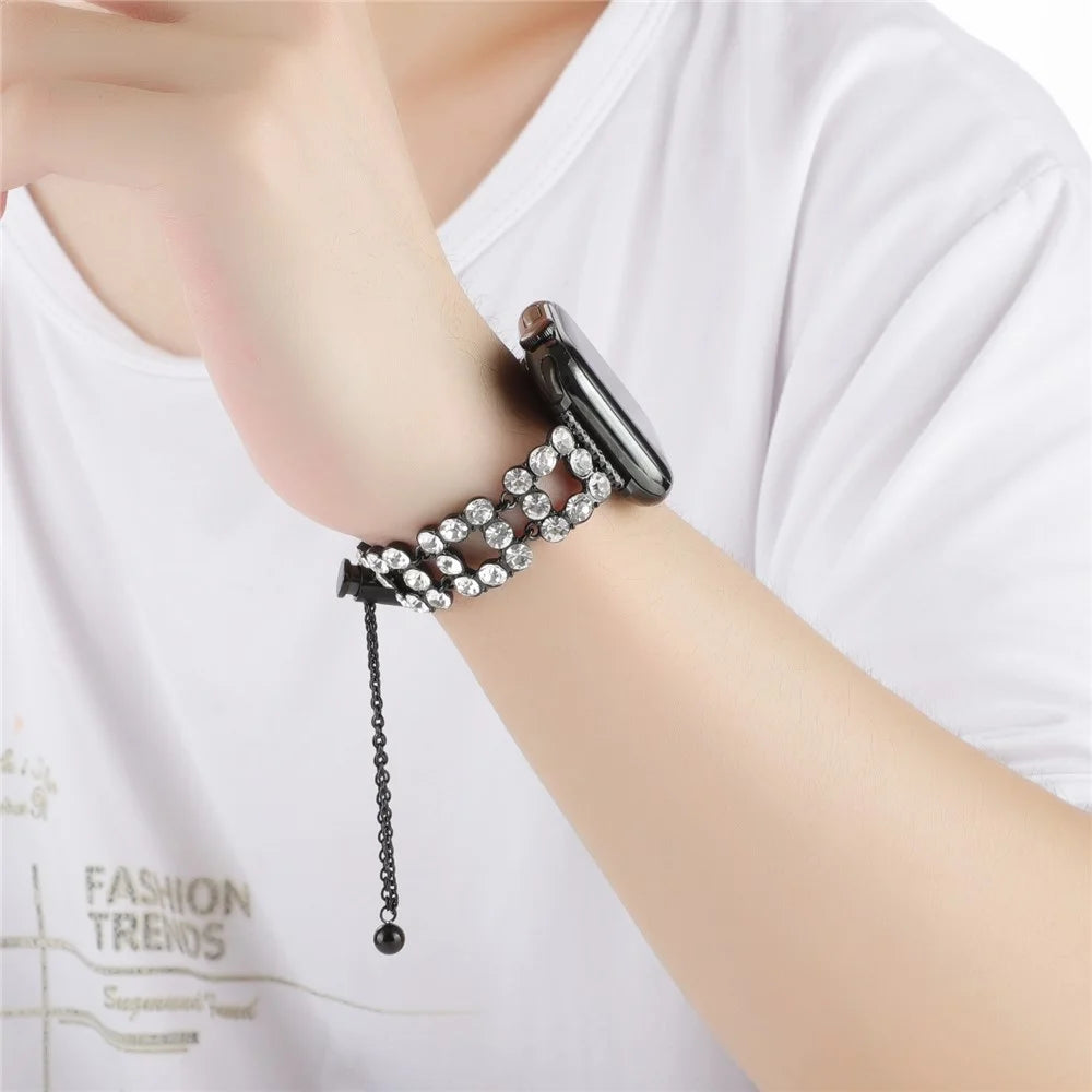 Zinc Alloy Band for Apple Watch Ultra 3 2 1 49mm / Series 11 10 46mm / 9 8 7 45mm / SE3 SE2 SE 6 5 4 44mm / 3 2 1 42mm Watch Strap - Black - 4