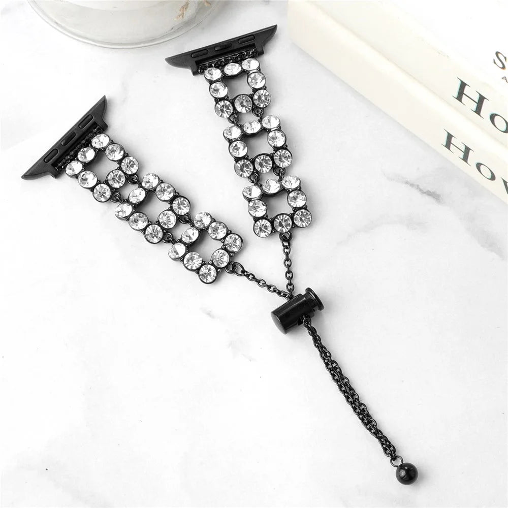 Zinc Alloy Band for Apple Watch Ultra 3 2 1 49mm / Series 11 10 46mm / 9 8 7 45mm / SE3 SE2 SE 6 5 4 44mm / 3 2 1 42mm Watch Strap - Black - 5