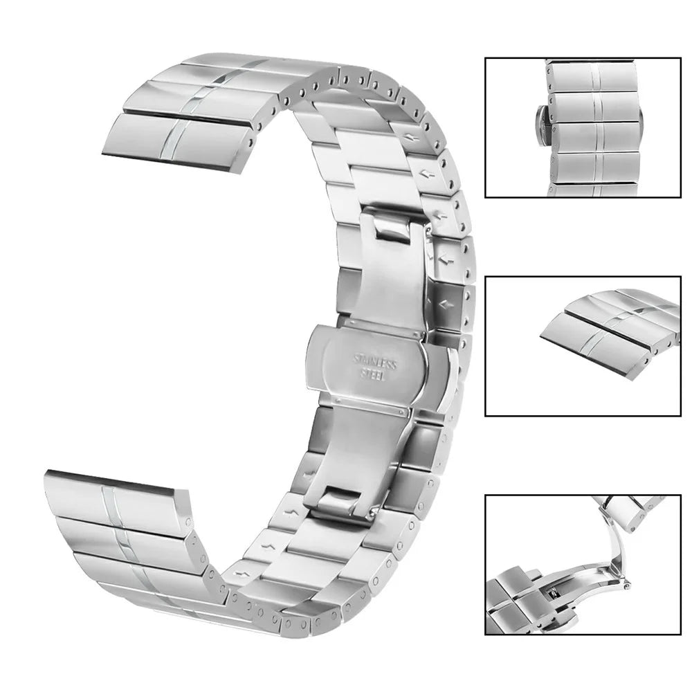 For Huawei Watch GT 2e Strap Metal Quick Release Watch Band with Butterfly Buckle, Silver - 5