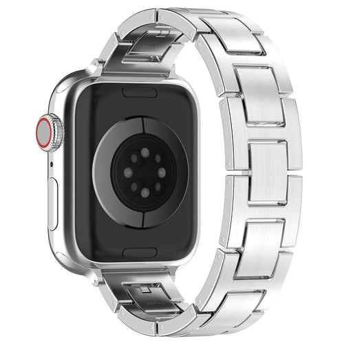 For Apple Watch Ultra 3 2 1 49mm / Series 11 10 46mm / 9 8 7 45mm / SE3 SE2 SE 6 5 4 44mm / 3 2 1 42mm Watch Band Stainless Steel Strap - Silver - 1