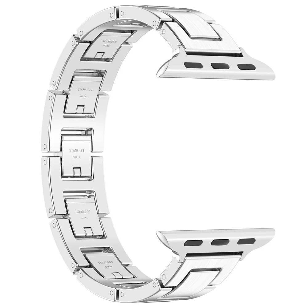 For Apple Watch Ultra 3 2 1 49mm / Series 11 10 46mm / 9 8 7 45mm / SE3 SE2 SE 6 5 4 44mm / 3 2 1 42mm Watch Band Stainless Steel Strap - Silver - 4