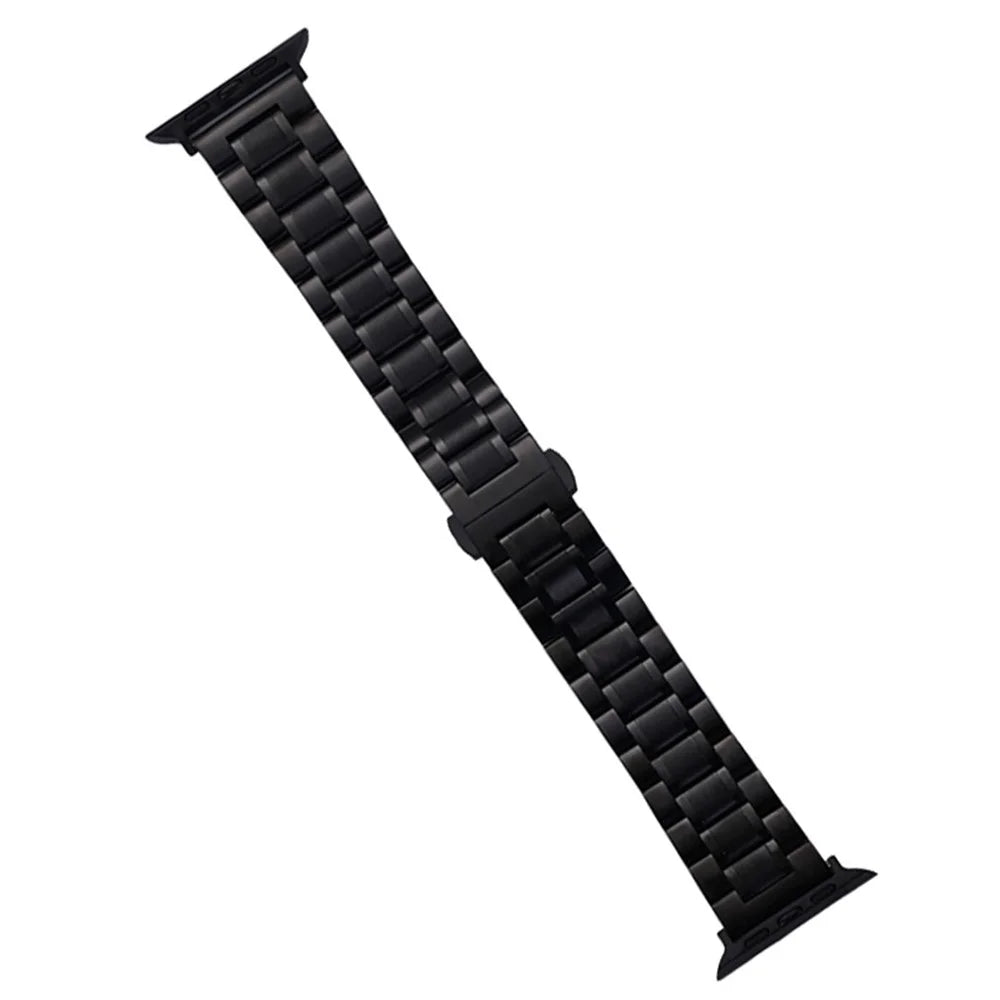 Watch Band for Apple Watch Series 11 10 42mm / 9 8 7 41mm / SE3 SE2 SE 6 5 4 40mm / 3 2 1 38mm 5-Beads 22mm Wrist Strap - Black - 1