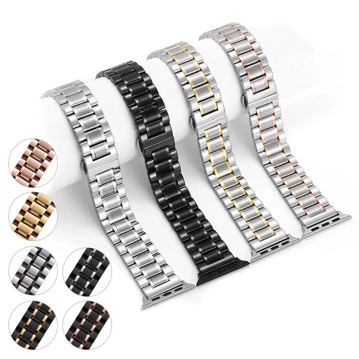 Watch Band for Apple Watch Series 11 10 42mm / 9 8 7 41mm / SE3 SE2 SE 6 5 4 40mm / 3 2 1 38mm 5-Beads 22mm Wrist Strap - Black - 2